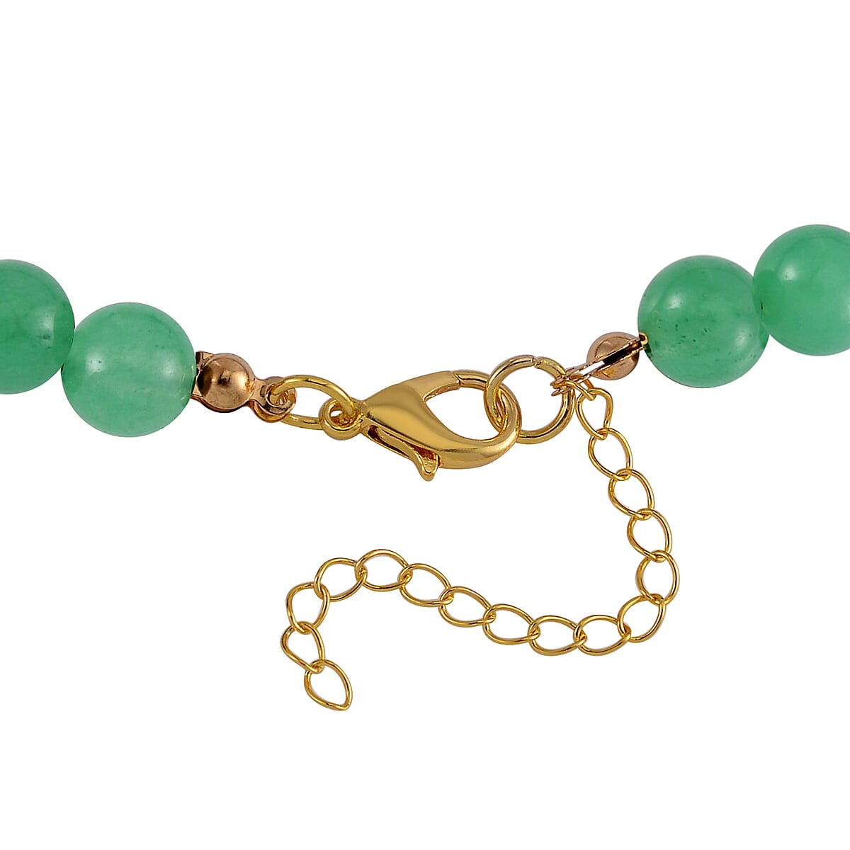 Feng Shui Green Aventurine Beaded Pixiu Necklace 18-20 Inches in Goldtone 190.00 ctw image number 3