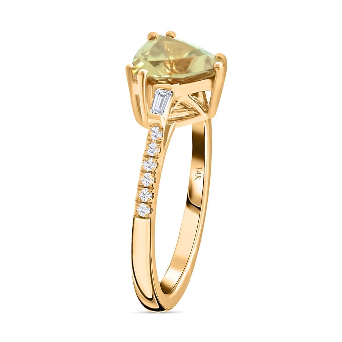 14K Yellow Gold  AAA   Turkizite ,  White Diamond  I2 Ring ,  Gold Wt. 3.07 g 2.00 ctw image number 3