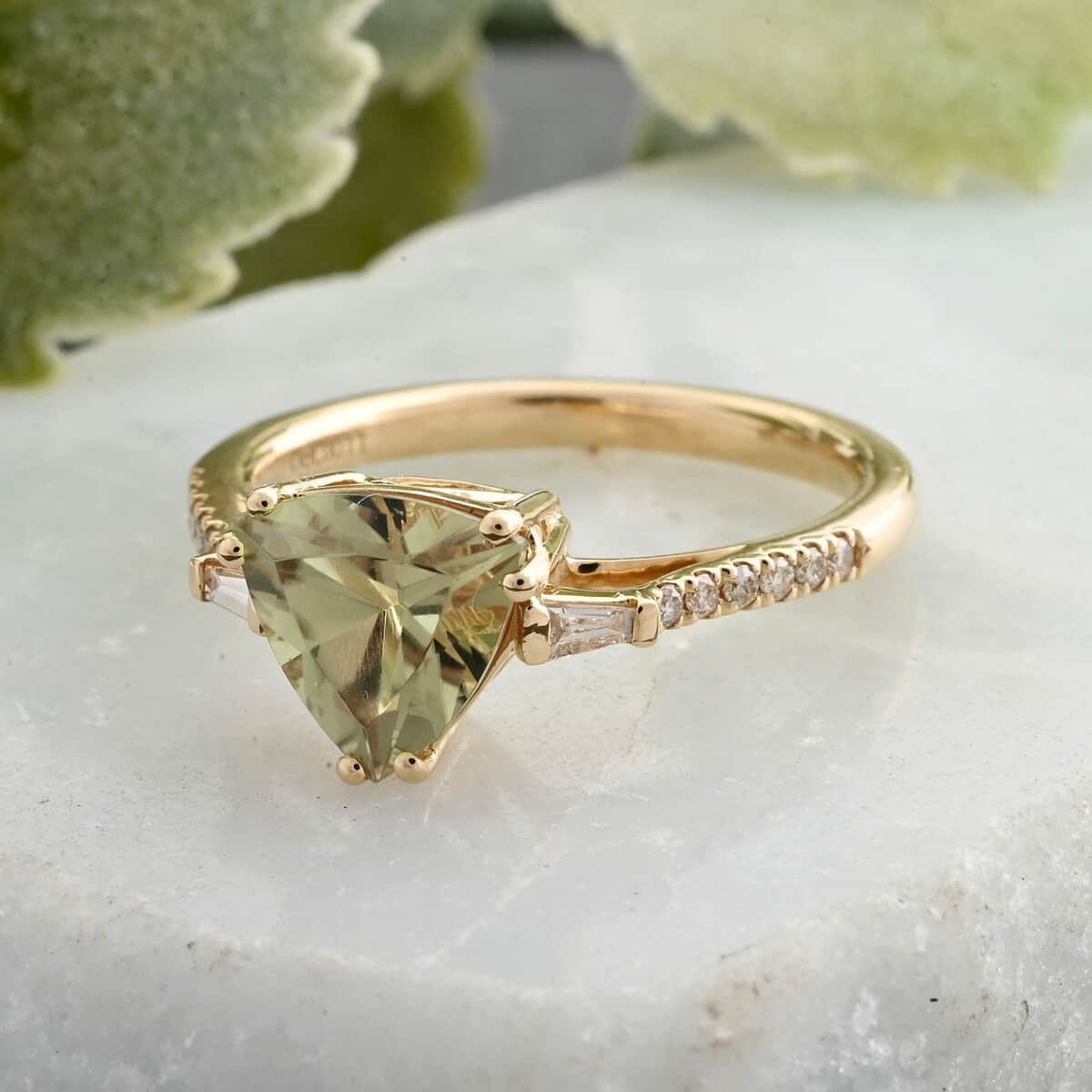 Certified & Appraised Luxoro 14K Yellow Gold AAA Turkizite and I2 Diamond Ring (Size 6.0) 2.00 ctw image number 1