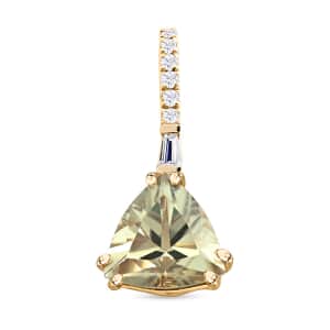 Certified & Appraised Luxoro 14K Yellow Gold AAA Turkizite and I2 Diamond Pendant 1.95 ctw