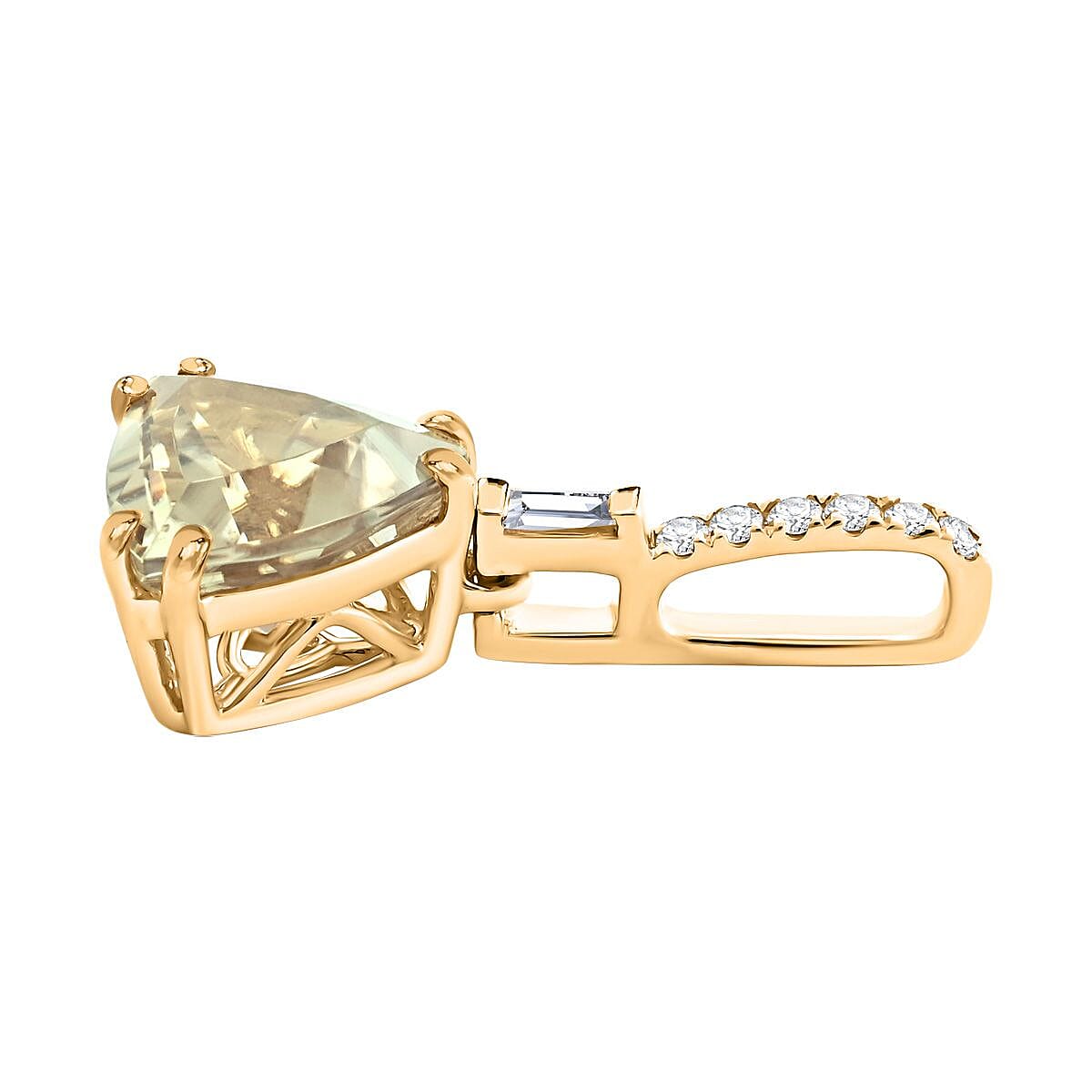 Certified & Appraised Luxoro 14K Yellow Gold AAA Turkizite and I2 Diamond Pendant without Chain 1.95 ctw