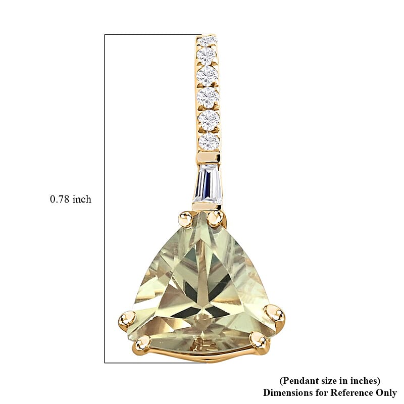 Certified & Appraised Luxoro 14K Yellow Gold AAA Turkizite and I2 Diamond Pendant without Chain 1.95 ctw