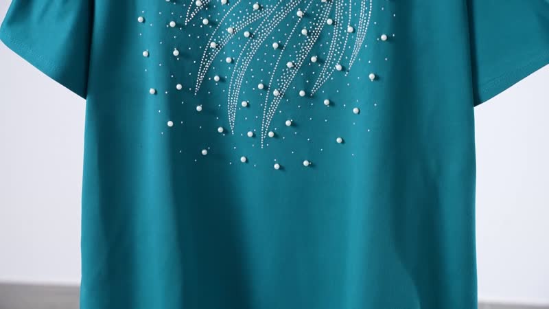 Turquoise Bat Wing Polyester Knit Sleeve Shirt - One Size Fits Most