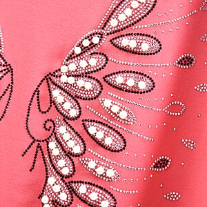 Tamsy Pink Butterfly Bat Wing Polyester Knit Sleeve Shirt - One Size Fits Up to XLarge