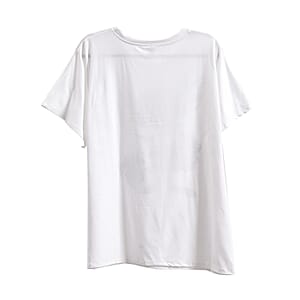 Tamsy White Floral Bat Wing Polyester Knit Sleeve Shirt - One Size Fits Up to XLarge