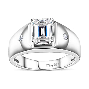 Moissanite Men's Ring in Platinum Over Sterling Silver (Size 12.0) 2.60 ctw