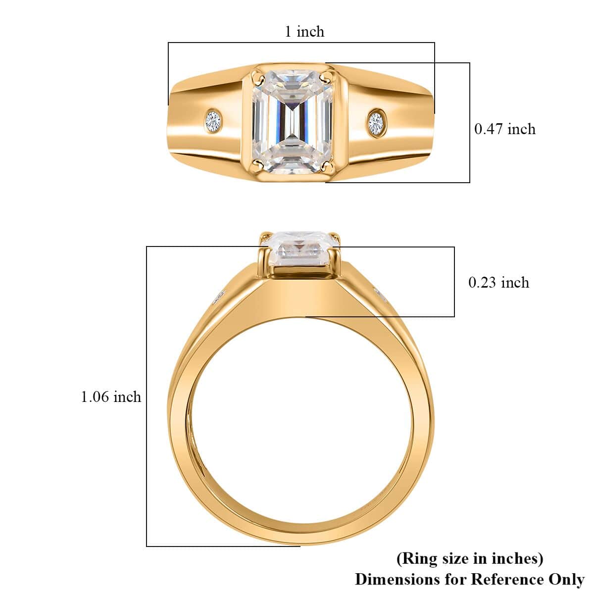 Moissanite Men's Ring in Vermeil Yellow Gold Over Sterling Silver (Size 8.0) 2.60 ctw image number 6