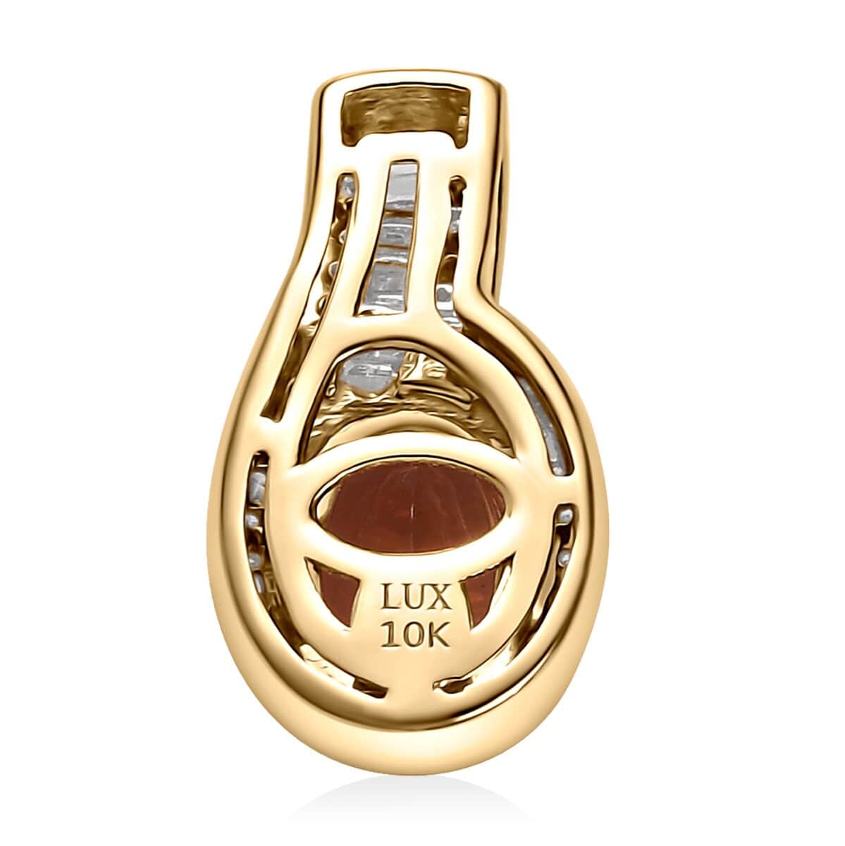 Luxoro 10K Rose Gold Premium Blush Tourmaline and G-H I2 Diamond Pendant 1.35 ctw image number 4