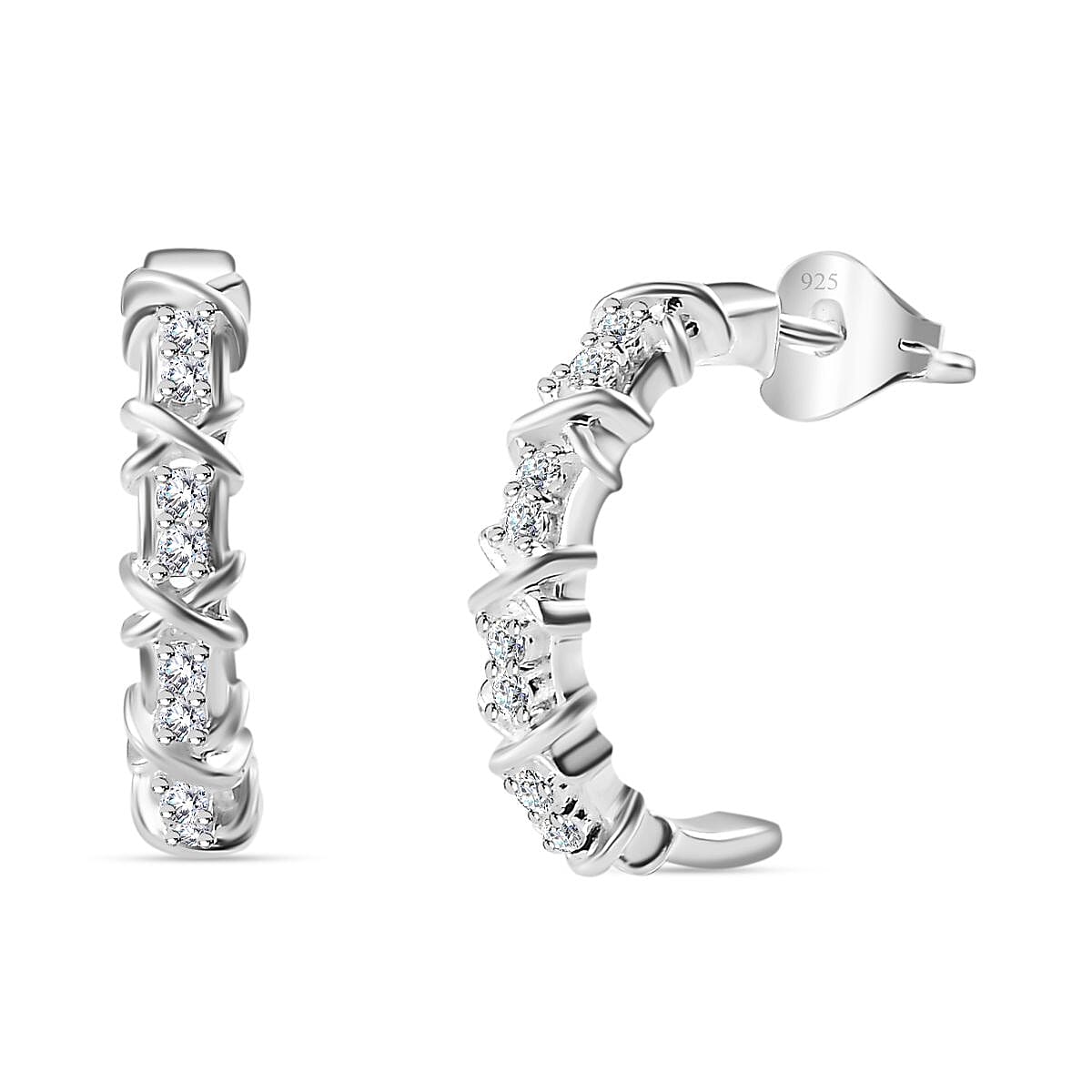 Simulated Diamond 0.30 ctw Stud Earrings in Sterling Silver