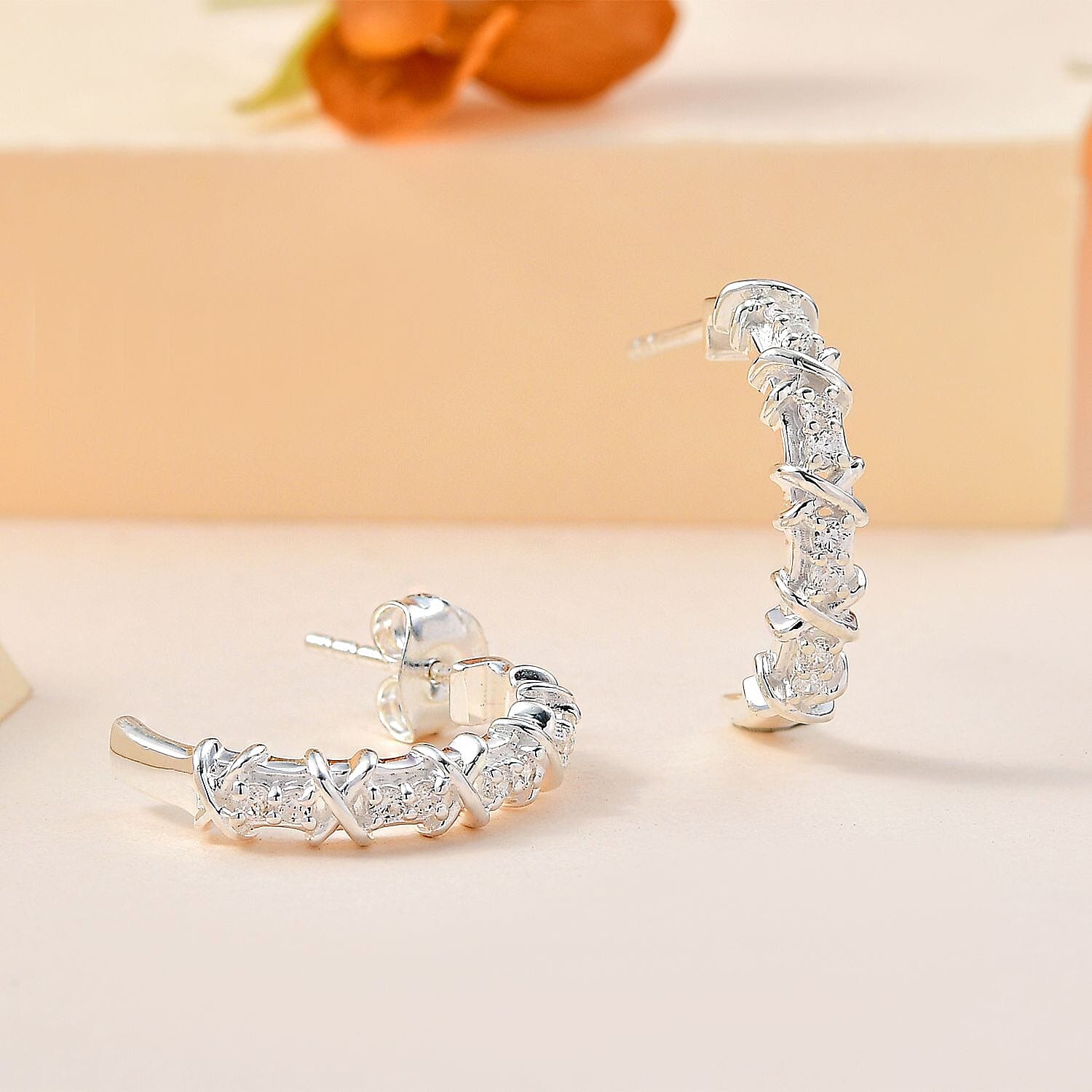 Simulated Diamond 0.30 ctw Stud Earrings in Sterling Silver