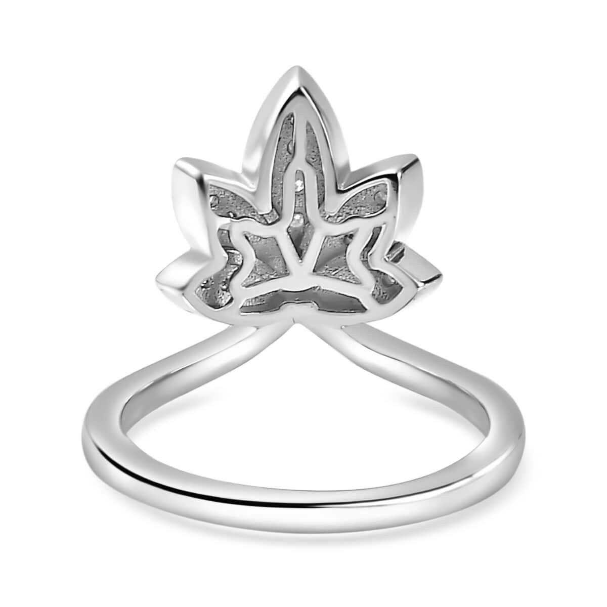 Moissanite Ring in Platinum Over Sterling Silver (Size 6.0) 0.20 ctw image number 4