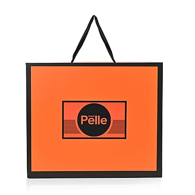 Grand Pelle Royal Collection Black with Multi Color Hand Engraving Flower Pattern Genuine Leather Tote Bag with Handle Drop