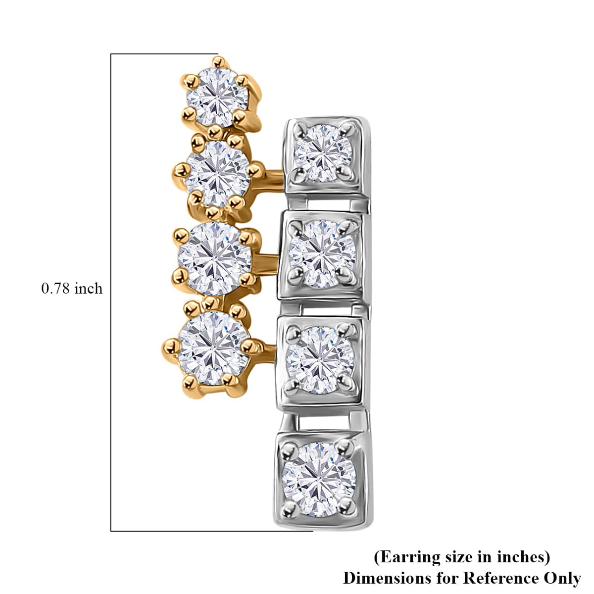 Moissanite Earrings in Vermeil YG and Platinum Over Sterling Silver 1.25 ctw image number 5