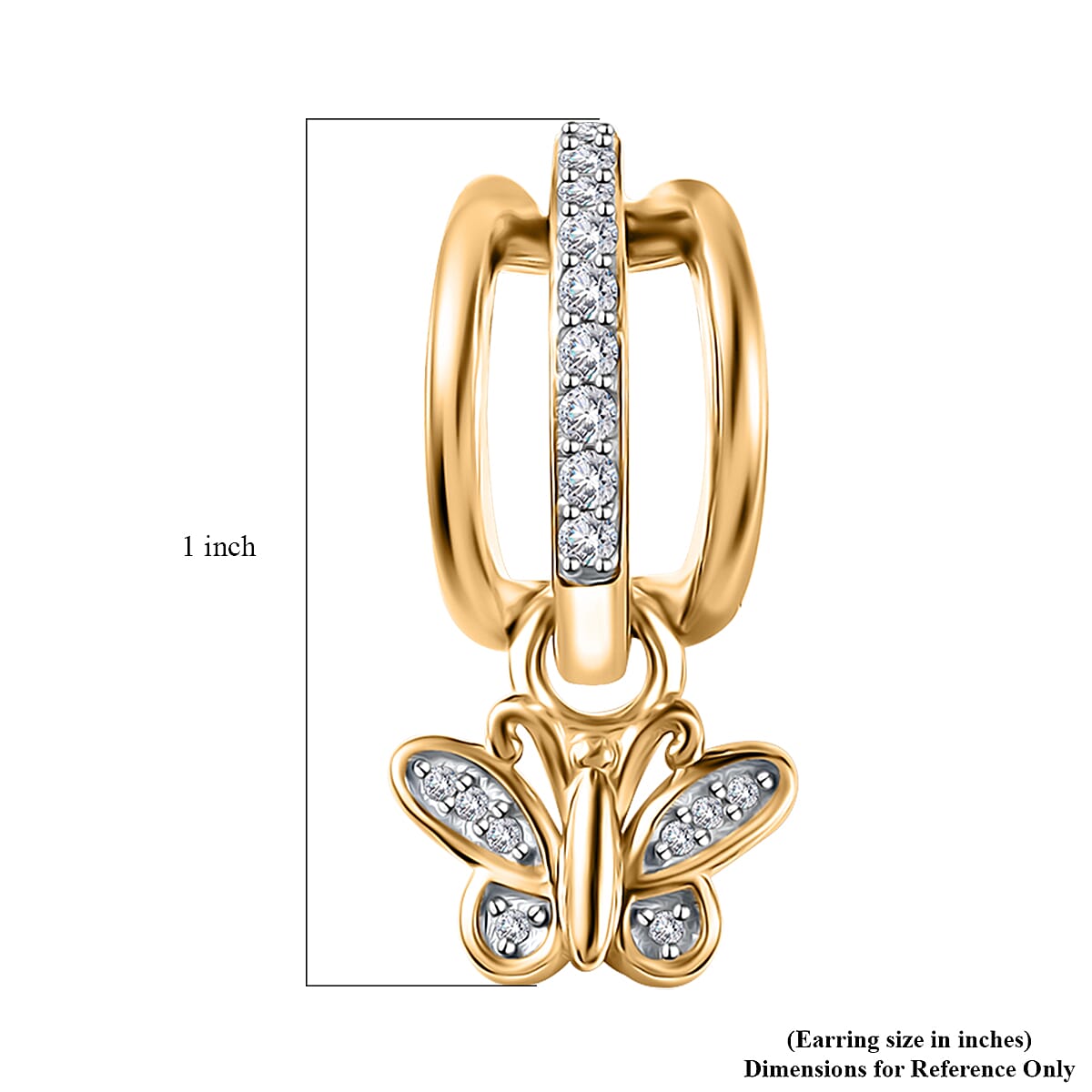 Moissanite Earrings in Vermeil YG and Platinum Over Sterling Silver 0.65 ctw