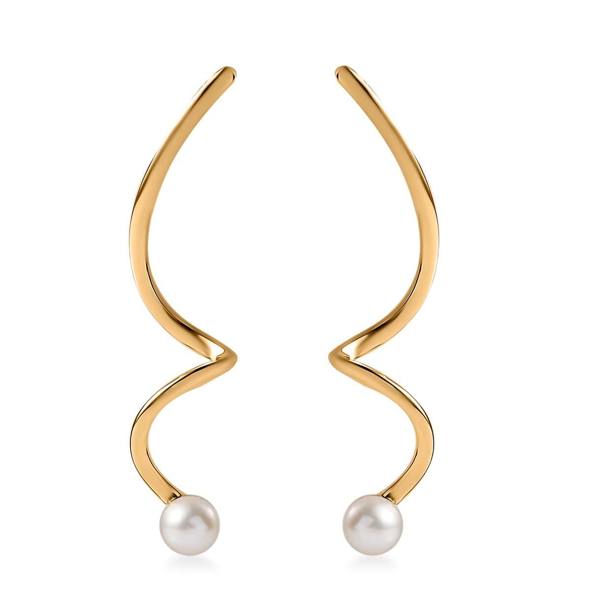 Freshwater Pearl Earrings in Vermeil Yellow Gold Over Sterling Silver image number 0