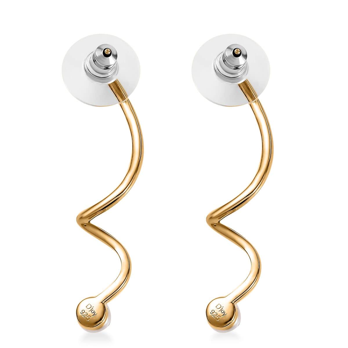 Freshwater Pearl Earrings in Vermeil Yellow Gold Over Sterling Silver image number 3