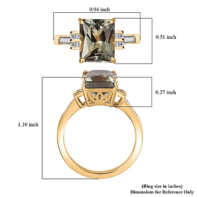Luxoro 14K Yellow Gold AAA Turkizite, Diamond (G-H, I2) Ring (Size 10.0) (4.45 g) 5.85 ctw