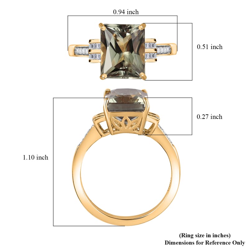 Luxoro 14K Yellow Gold AAA Turkizite, Diamond (G-H, I2) Ring (Size 5.0) (4.10 g) 5.85 ctw
