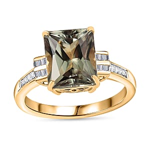 Luxoro 14K Yellow Gold AAA Turkizite, Diamond (G-H, I2) Ring (Size 5.5) (4.10 g) 5.85 ctw