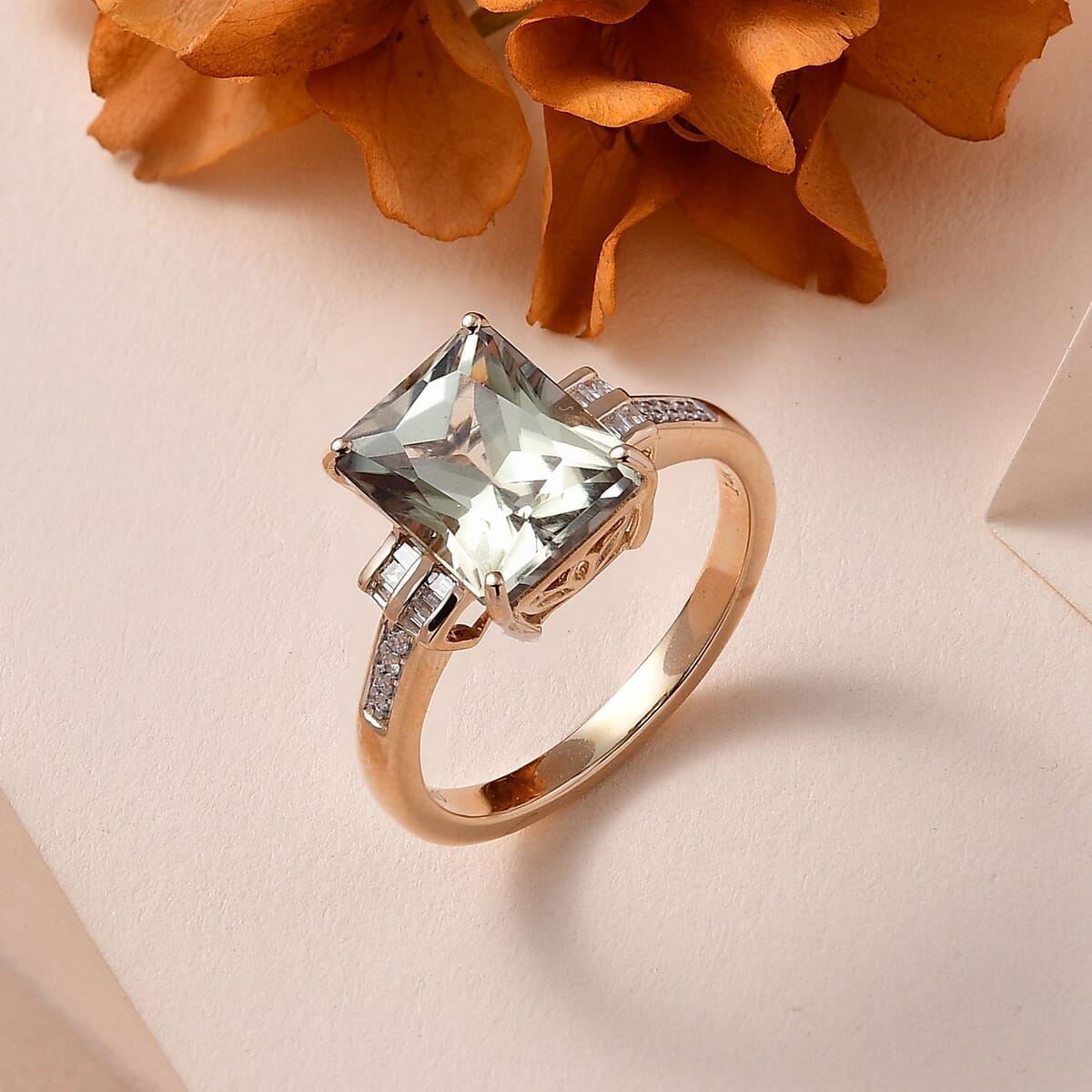 Luxoro 14K Yellow Gold AAA Turkizite and G-H I2 Diamond Ring (Size 7.0) 4.10 Grams 5.85 ctw image number 1