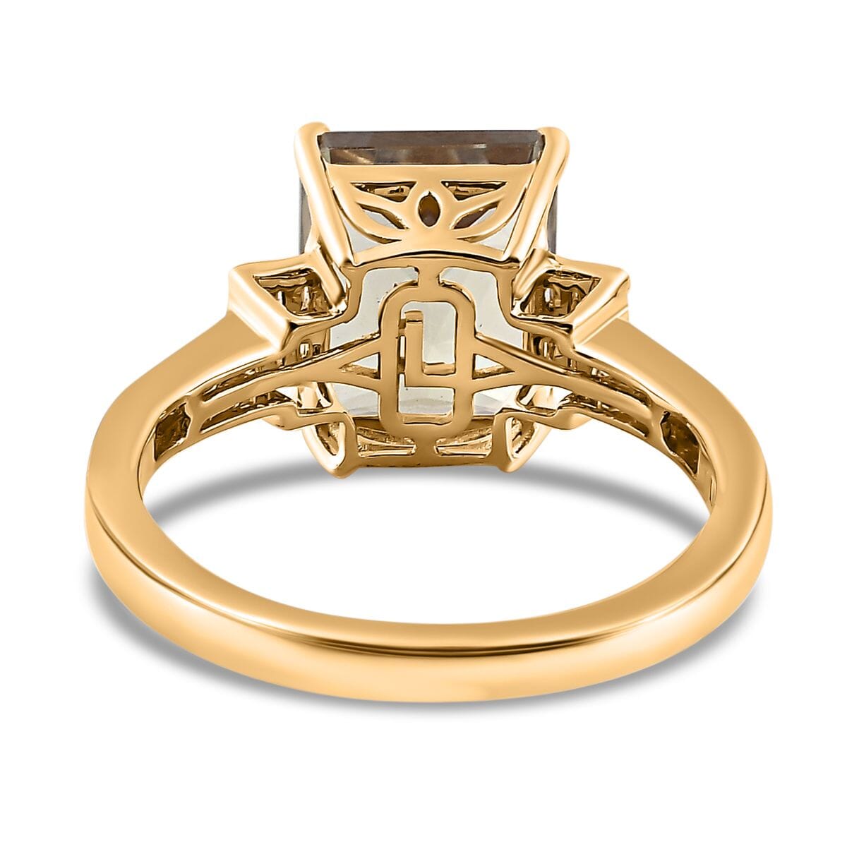 Luxoro 14K Yellow Gold AAA Turkizite and G-H I2 Diamond Ring (Size 7.0) 4.10 Grams 5.85 ctw image number 4