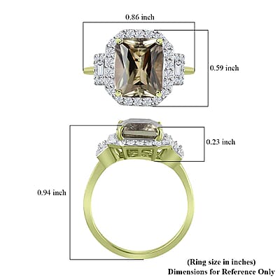 Luxoro 14K Green Gold Radiant Cut AAA Turkizite, Diamond (G-H, I2) (0.45 cts) Ring (Size 10.0) (5.10 g) 2.65 ctw