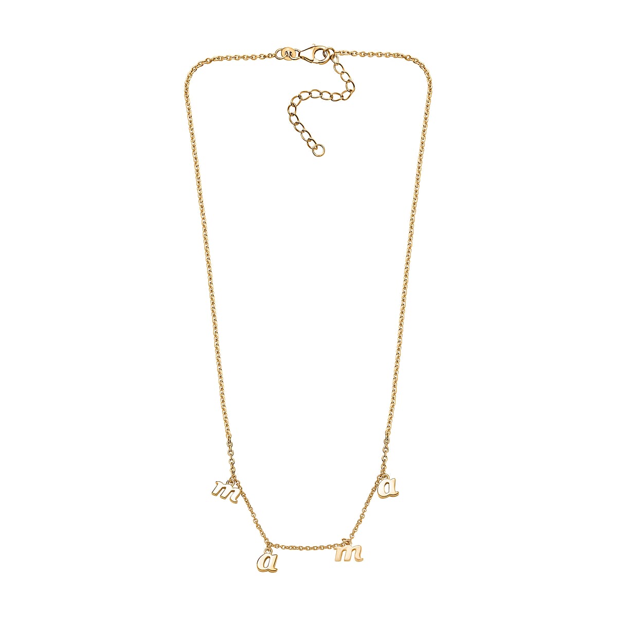 Vermeil Yellow Gold Over Sterling Silver Mama Station Necklace 18-20 Inches 12.40 Grams image number 3