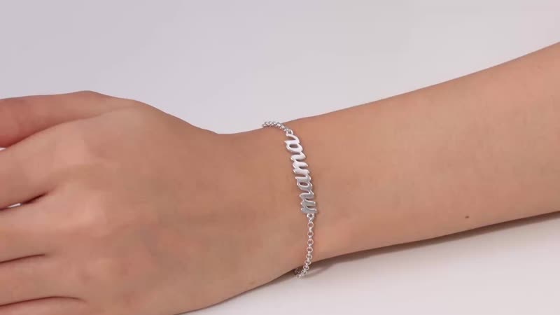 Platinum Over Sterling Silver Bracelet (7.25 In) (4.25 g)