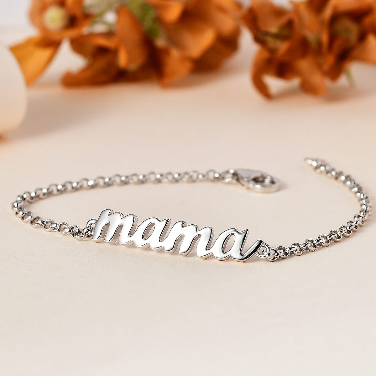 Platinum Over Sterling Silver Bracelet (7.25 In) 4.25 Grams image number 1