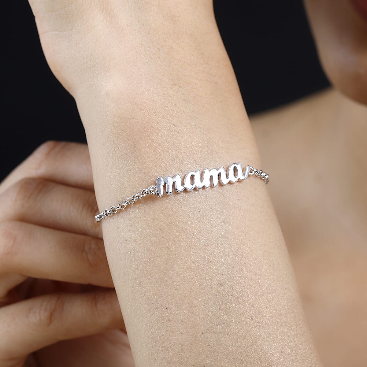 Platinum Over Sterling Silver Bracelet (7.25 In) 4.25 Grams image number 2