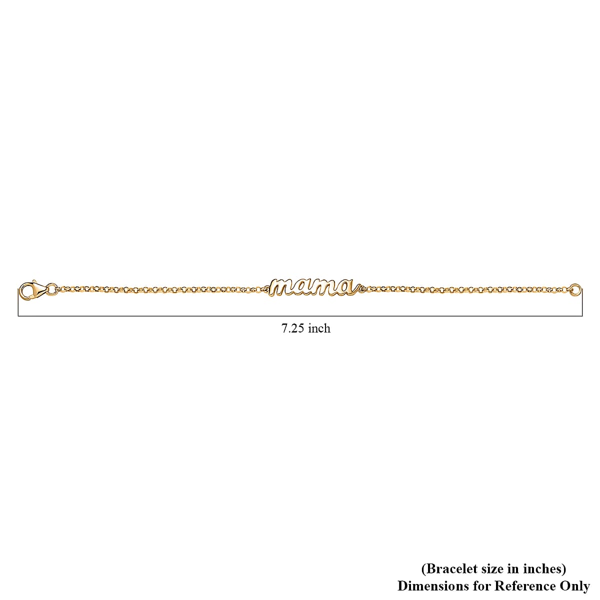 Vermeil Yellow Gold Over Sterling Silver Mama Bracelet (7.25 In) 4.25 Grams image number 4