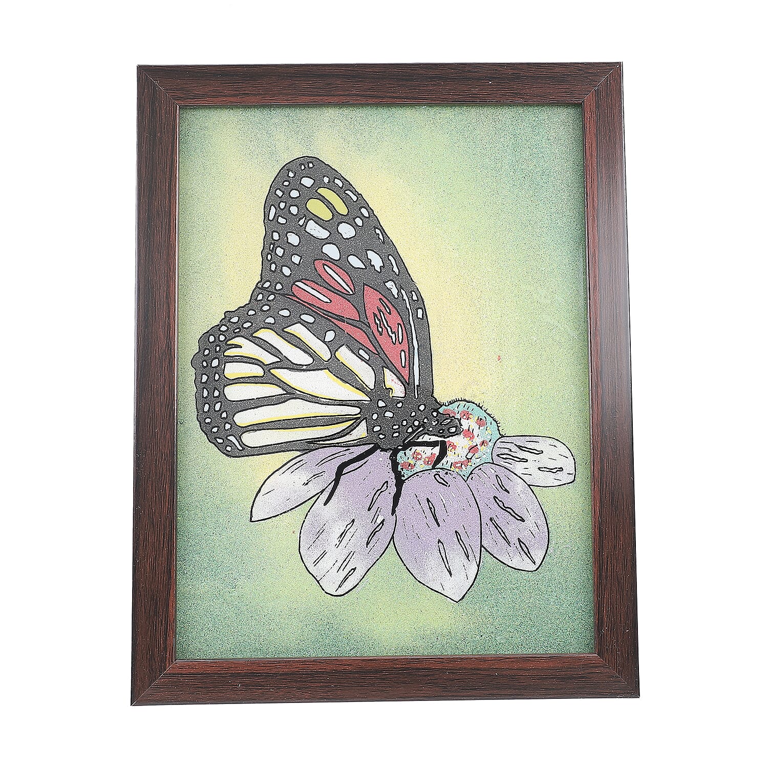 Set of 2 Handcrafted Gemstone Butterfly Painting