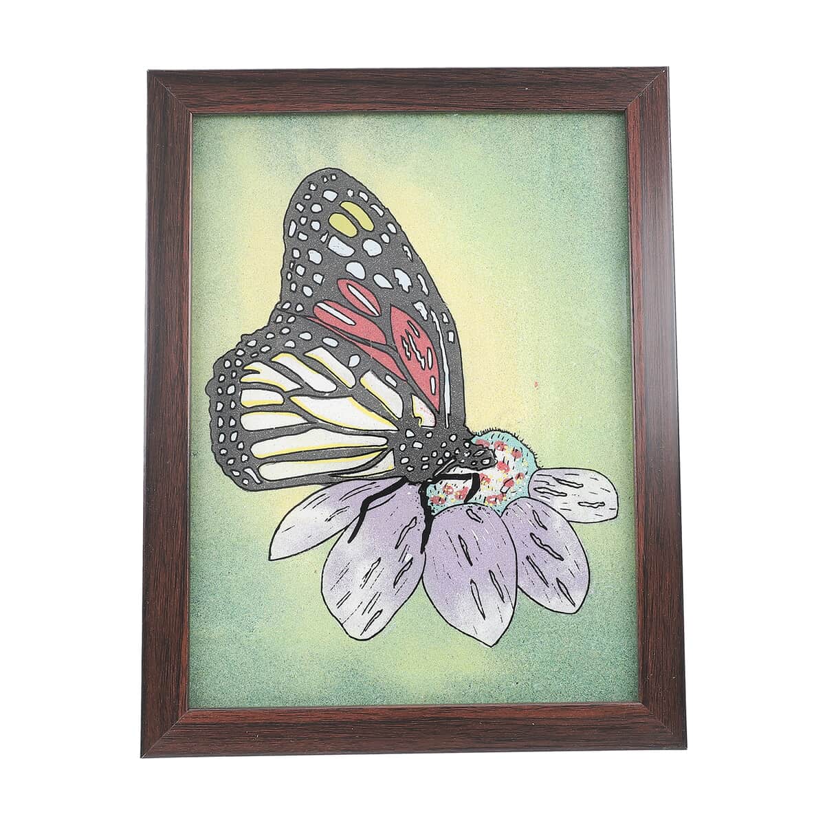 Set of 2 Handcrafted Gemstone Butterfly Painting image number 2