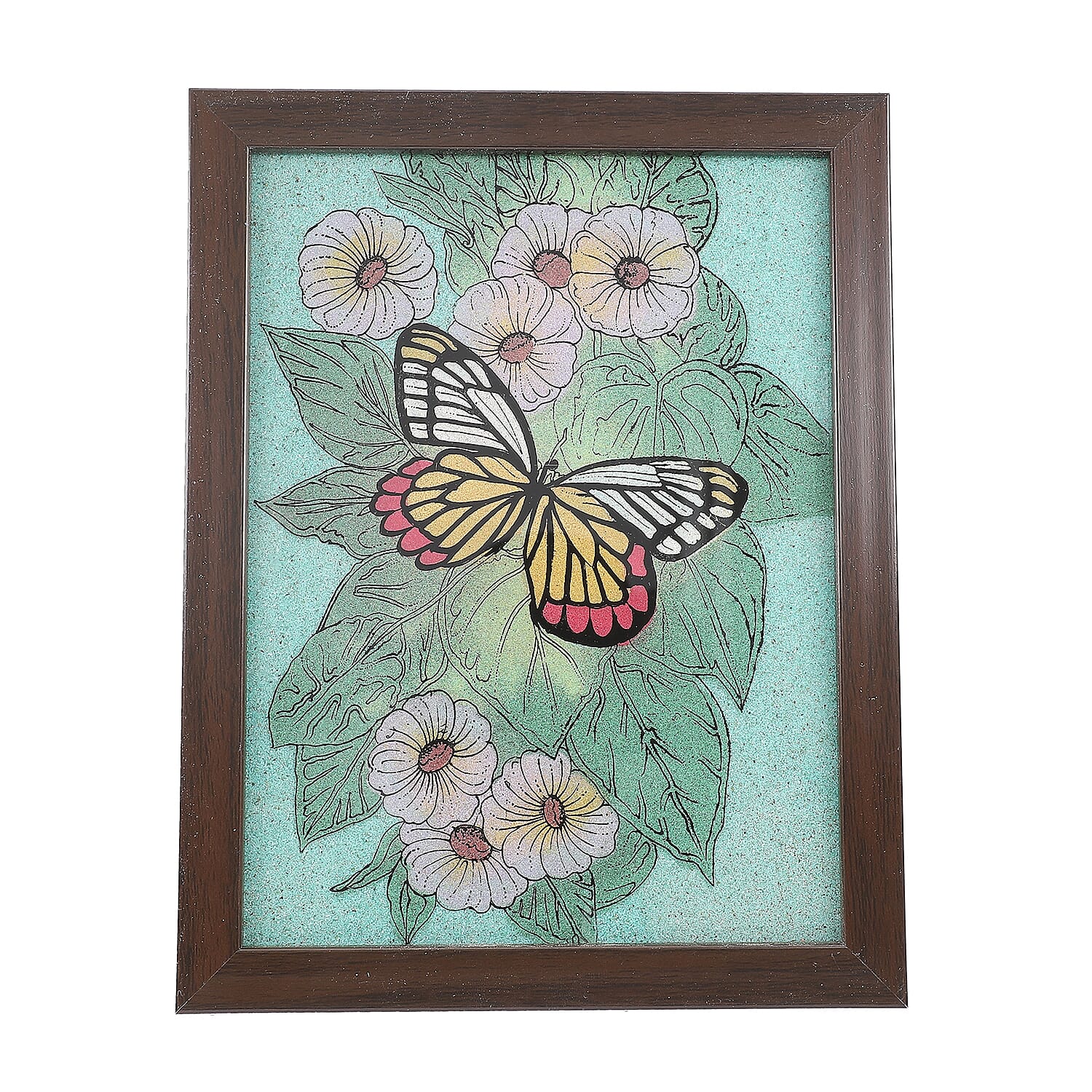 Set of 2 Handcrafted Gemstone Butterfly Painting