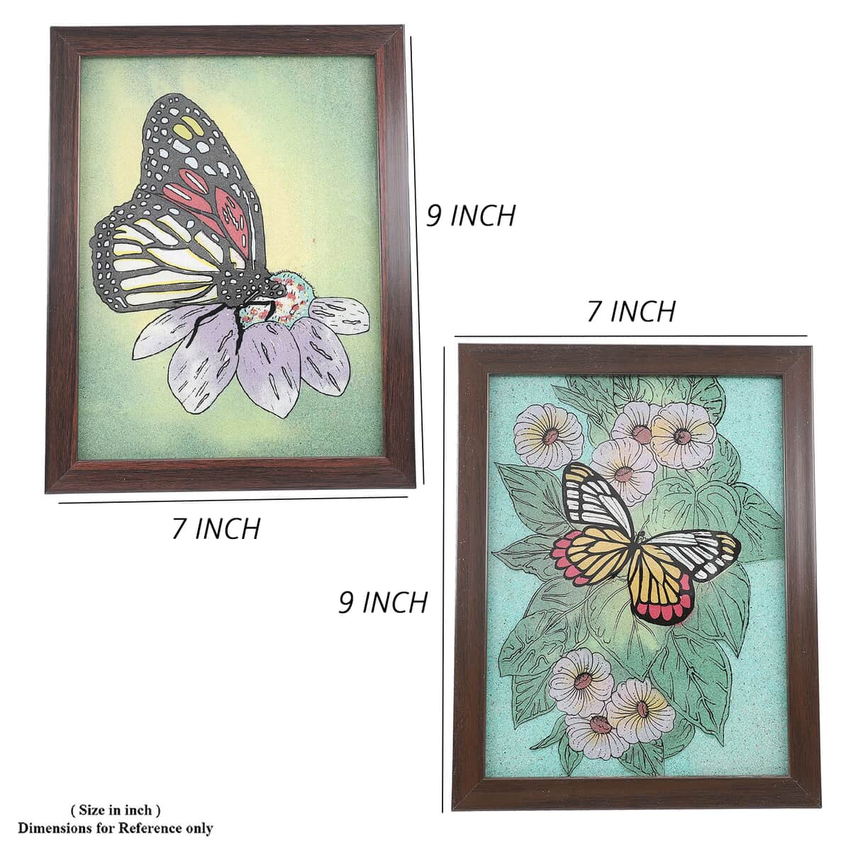 Set of 2 Handcrafted Gemstone Butterfly Painting image number 7