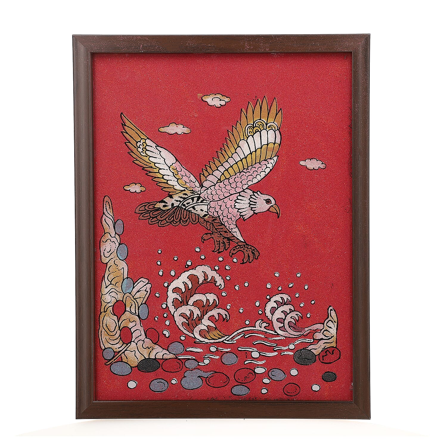 Handcrafted Gemstone Peacock Wall Painting (9"x7") (0.88 lbs)