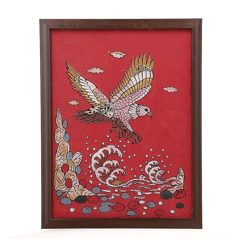 Handcrafted Gemstone Eagle Wall Painting (0.88 lbs)