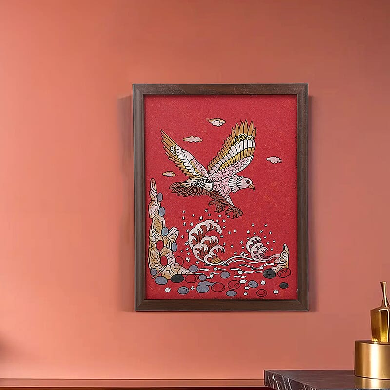 Handcrafted Gemstone Eagle Wall Painting (0.88 lbs)
