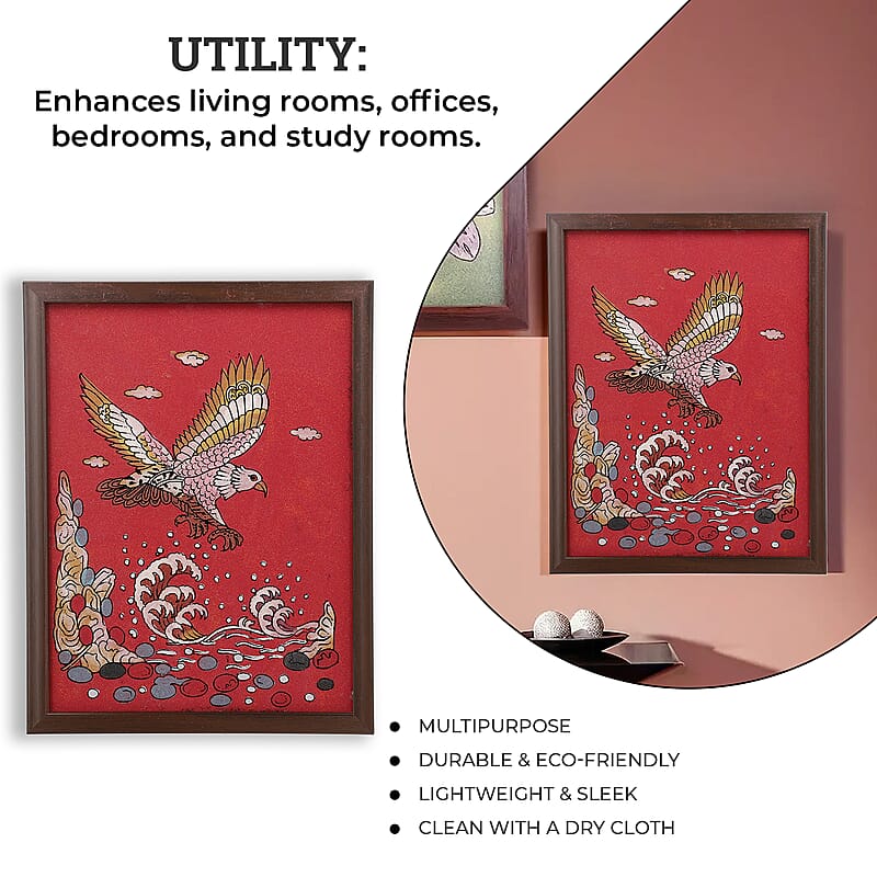 Handcrafted Gemstone Eagle Wall Painting (0.88 lbs)