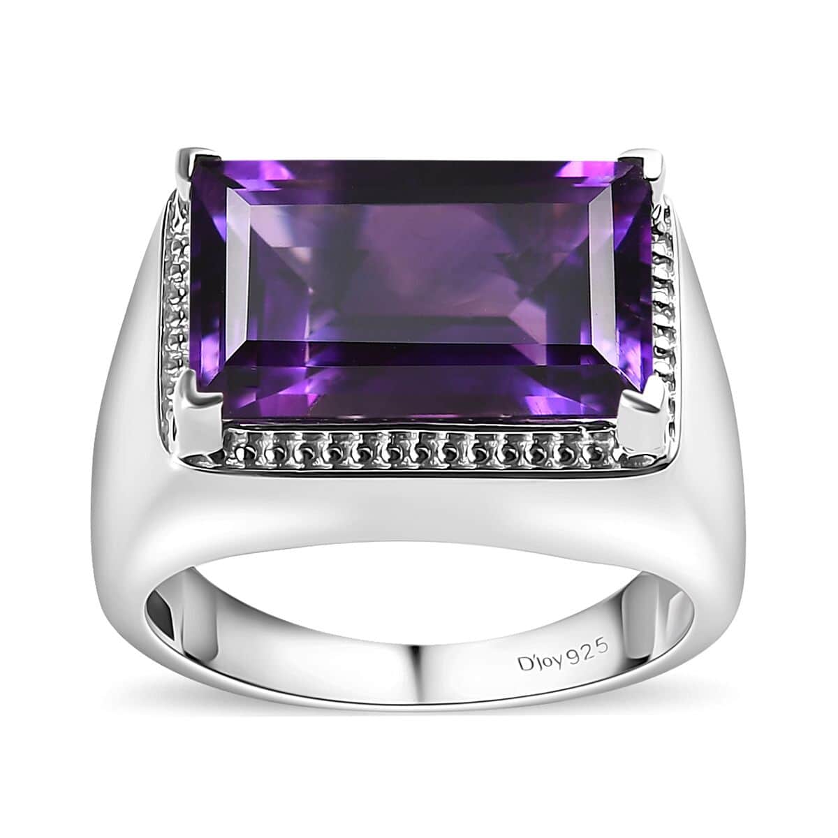 Moroccan Amethyst Men's Ring in Platinum Over Sterling Silver (Size 10.0) 8.65 ctw image number 0