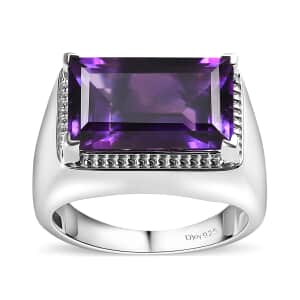 Moroccan Amethyst Men's Ring in Platinum Over Sterling Silver (Size 10.0) 8.65 ctw