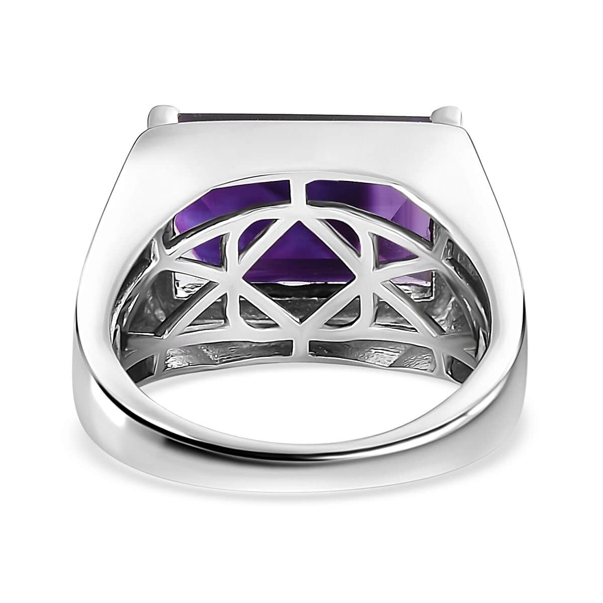 Moroccan Amethyst Men's Ring in Platinum Over Sterling Silver (Size 10.0) 8.65 ctw image number 4