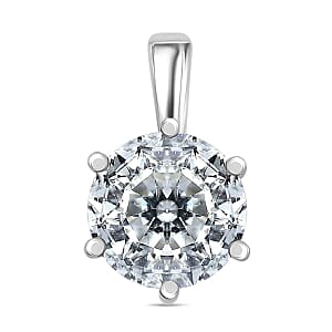 Moissanite 1.00 ctw Pendant in Rhodium Over Sterling Silver