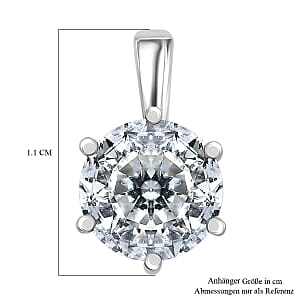 Moissanite 1.00 ctw Pendant in Rhodium Over Sterling Silver