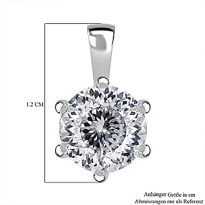 Moissanite 1.00 ctw Pendant in Rhodium Over Sterling Silver