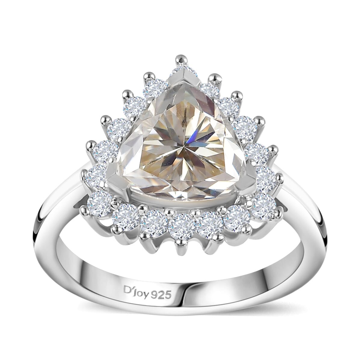 Moissanite Halo Ring in Platinum Over Sterling Silver (Size 10.0) 2.25 ctw image number 0