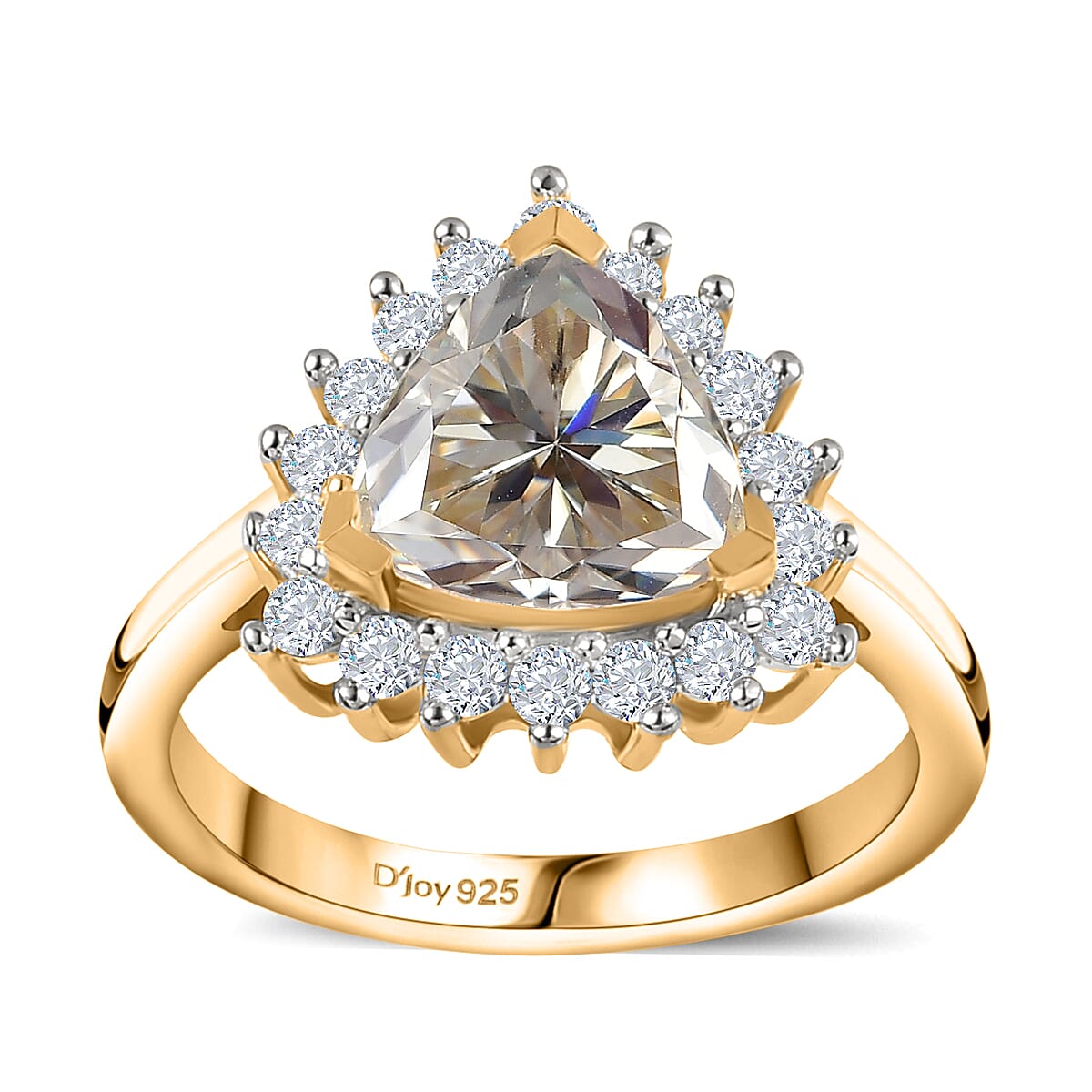 Moissanite Halo Ring in Vermeil Yellow Gold Over Sterling Silver (Size 10.0) 2.25 ctw image number 0