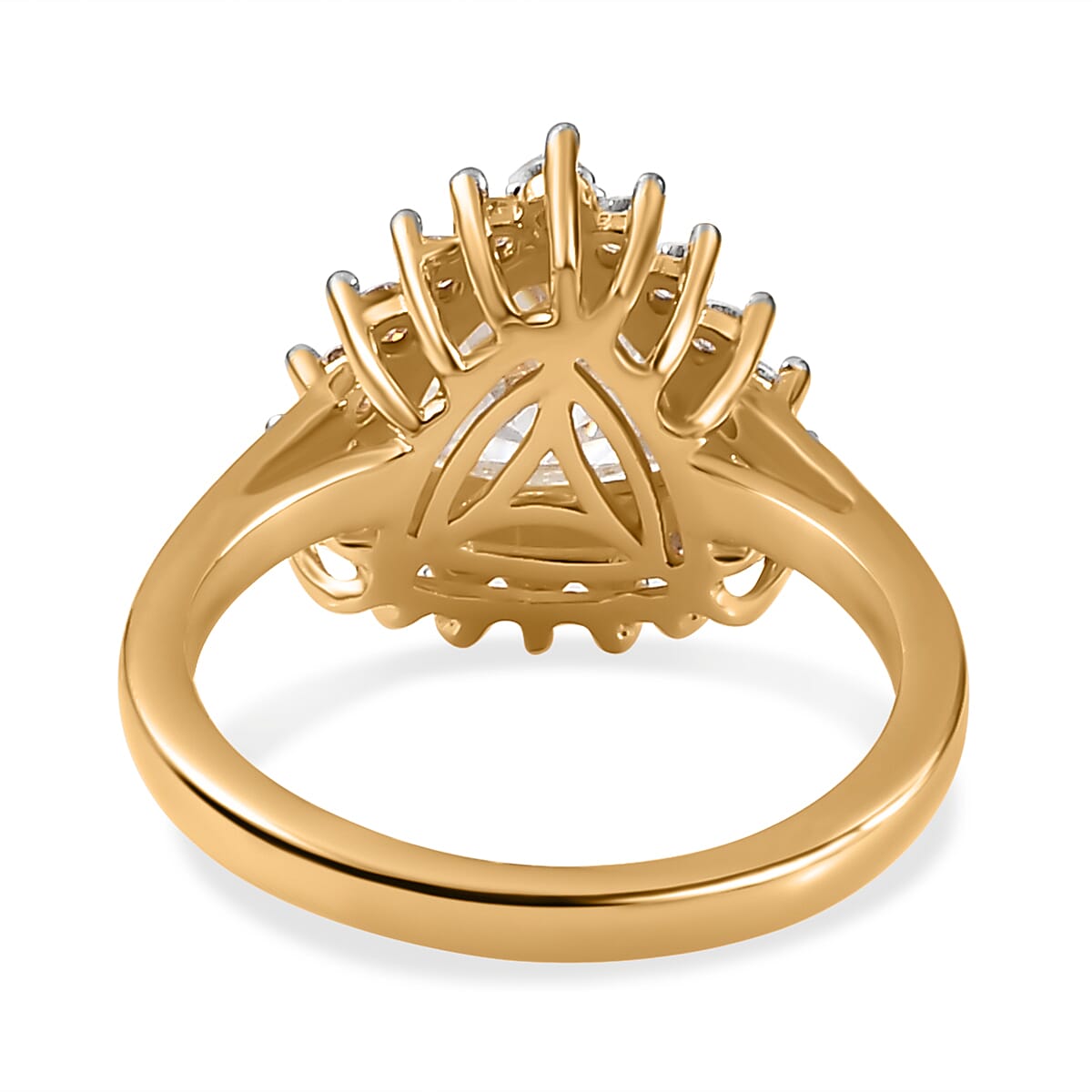 Moissanite Halo Ring in Vermeil Yellow Gold Over Sterling Silver (Size 10.0) 2.25 ctw image number 5