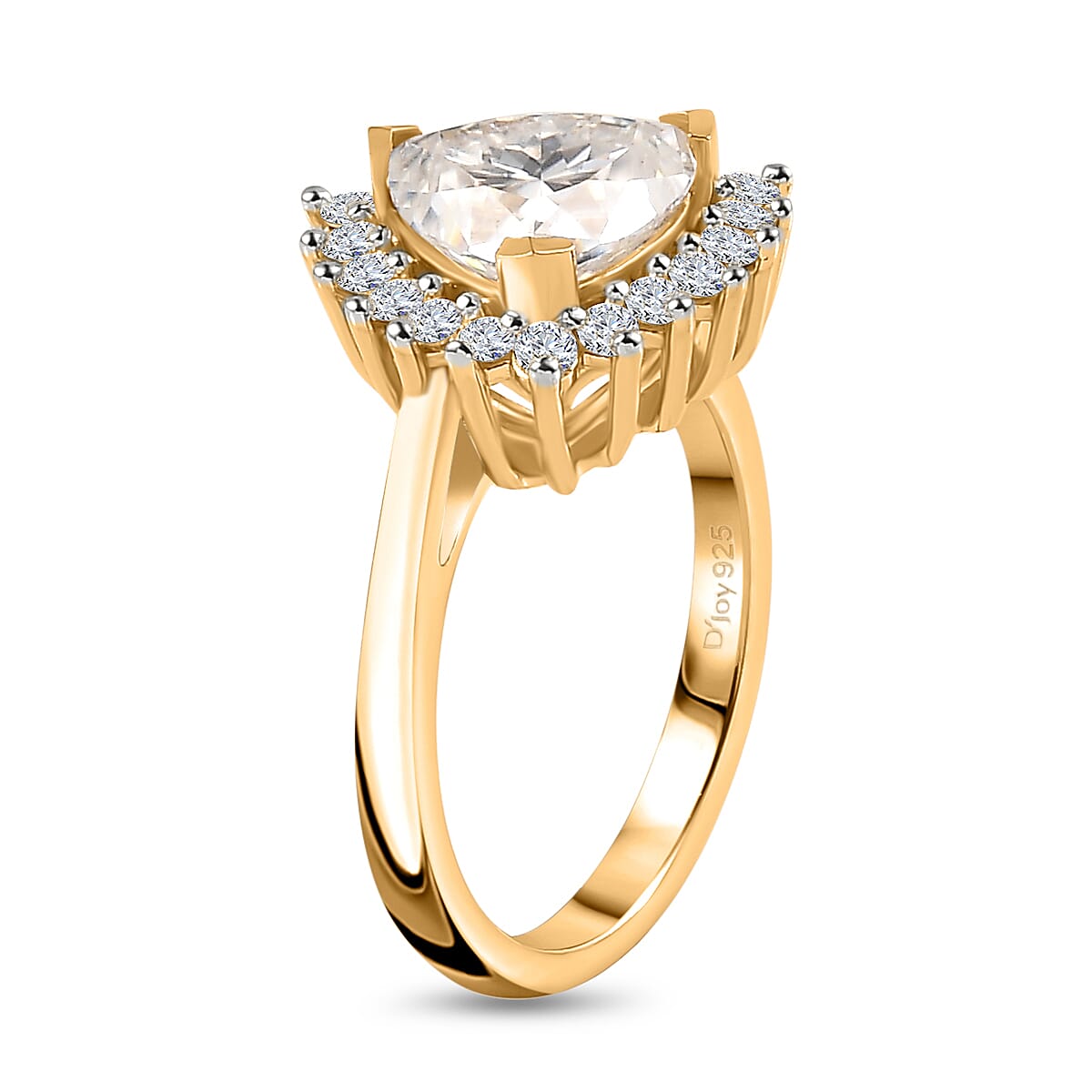 Moissanite Halo Ring in Vermeil Yellow Gold Over Sterling Silver (Size 6.0) 2.25 ctw image number 4