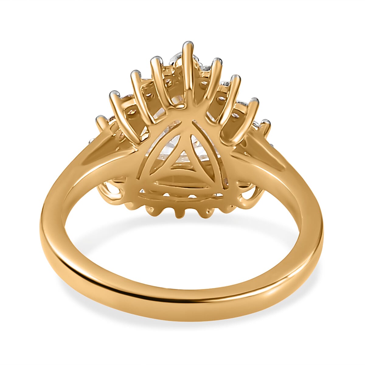 Moissanite Halo Ring in Vermeil Yellow Gold Over Sterling Silver (Size 6.0) 2.25 ctw image number 5